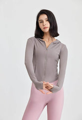 Long Sleeves Sports Hoodie with Thumb Holes