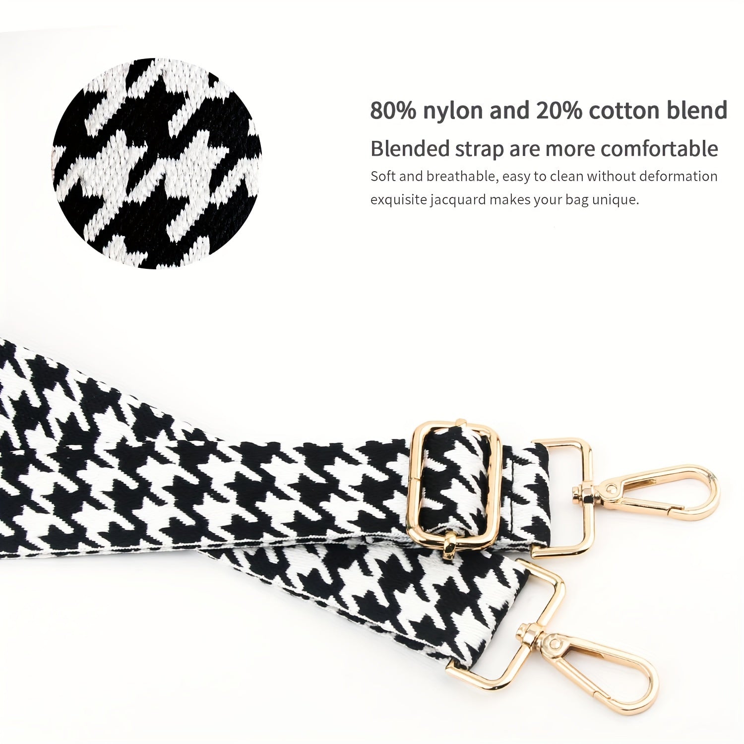 Houndstooth Portable Wide Shoulder Strap