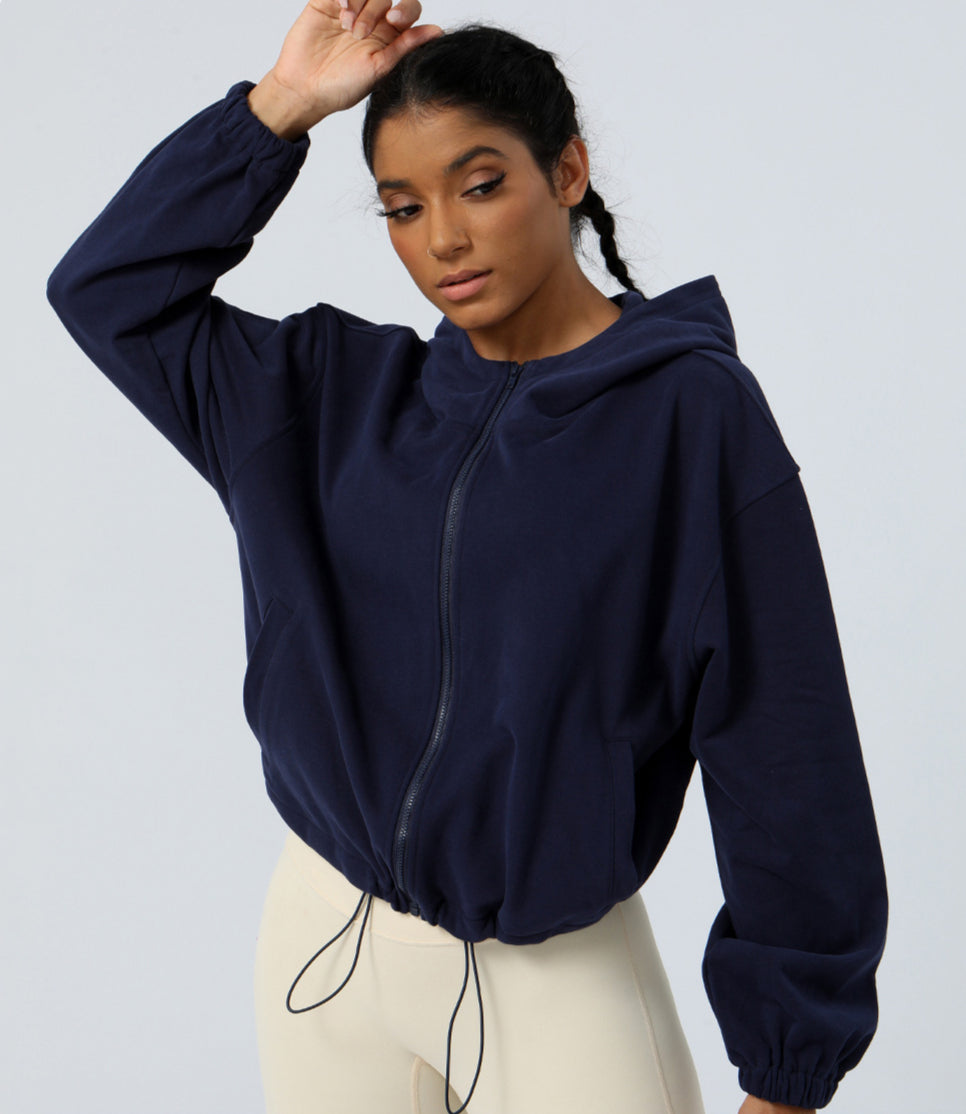 Loose Workout Hoodies With Zipper