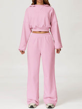 Sport Set with Long Sleeve Crop Sweatshirt and Sweatpant