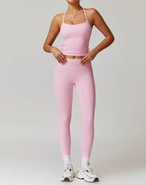 Athletic Wear with Criss Cross Back Tank Top and Legging