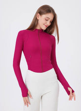 Cropped Running Jacket with Thumb Holes