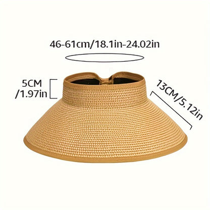 Foldable Wide Brim Sun Hat with Hook and Loop Closure