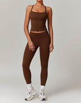 Athletic Wear with Criss Cross Back Tank Top and Legging