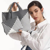 Handmade Woven Tote Bag Neoprene Handbag