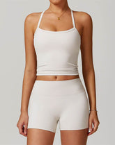 Athletic Wear with Criss Cross Back Tank Top and Short