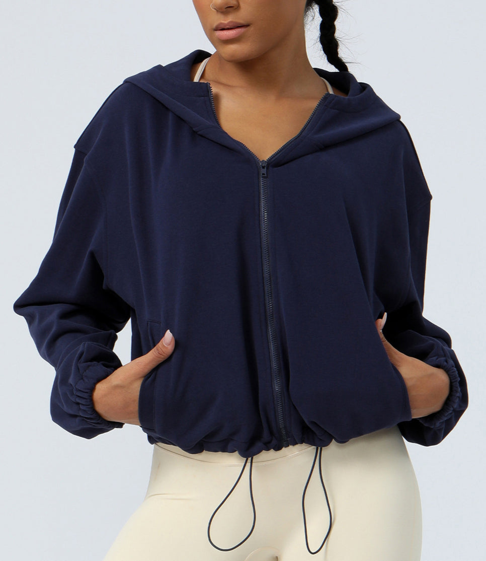 Loose Workout Hoodies With Zipper