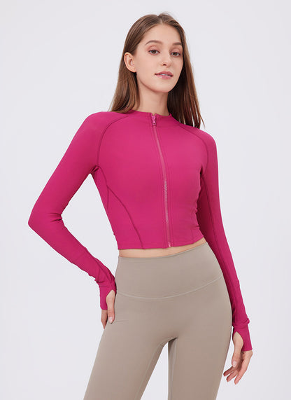 Standing Collar Zipper Slim-fit Yoga Jacket