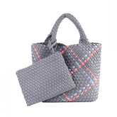 Woven Tote Bag and Purse Neoprene Handbag