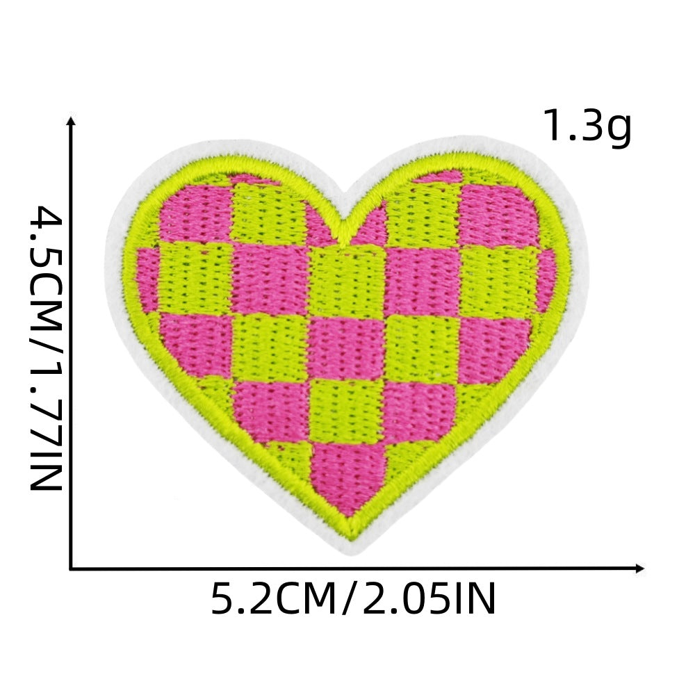 Grid Love Embroidery Stickers