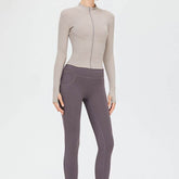 Full Zip Up Yoga Jacket with Thumb Hole