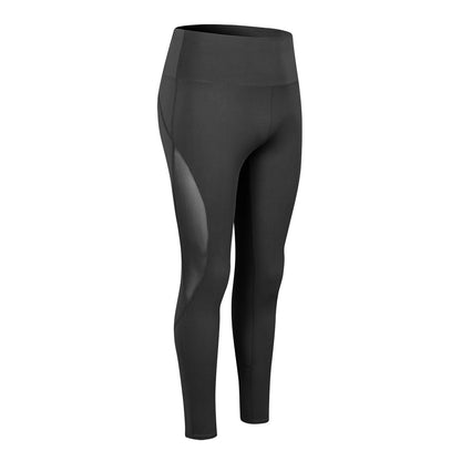 High-Waist Mesh Insert Ankle Leggings