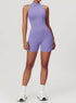 Zip Up Sleeveless Workout Shorts Jumpsuit