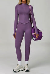 Activewear Set with Full Zip Jacket and Legging