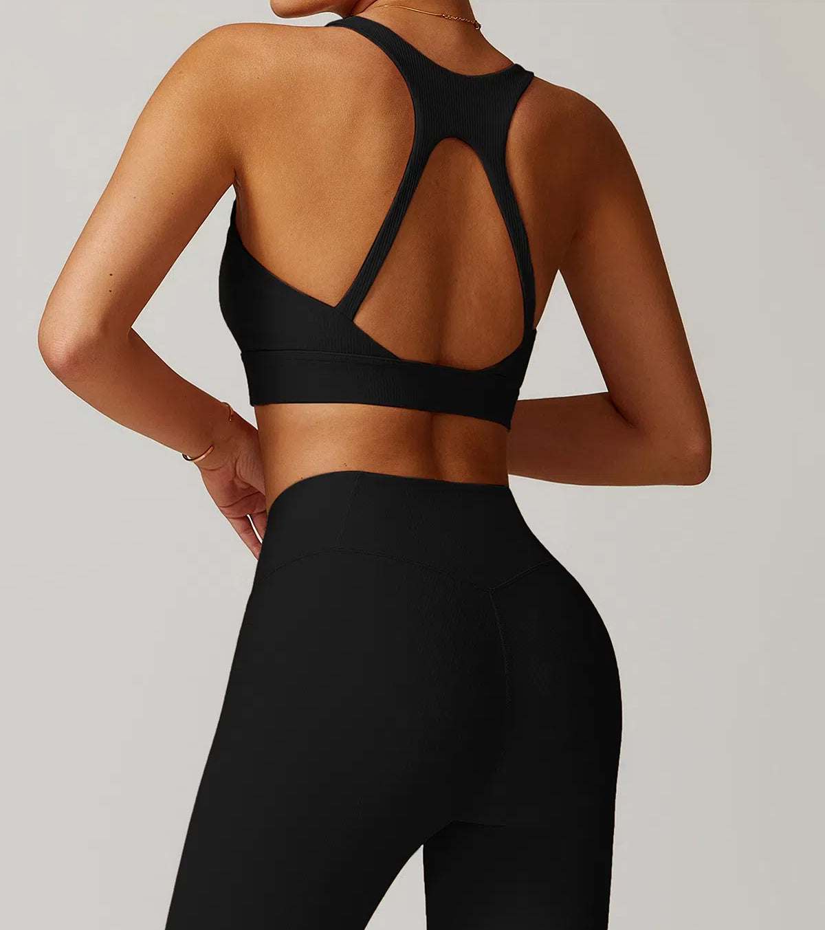 Ribbed Tight Backless Yoga Bra | Stylish and Supportive Activewear