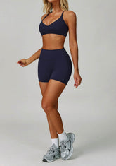 Activewear Set with Cross Back Sports Bra and Short