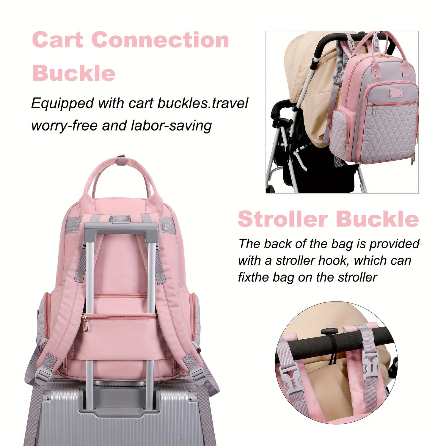 Versatile Mom Bag with Spacious Diaper Compartment and Insulated Pocket