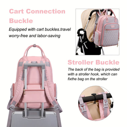 Versatile Mom Bag with Spacious Diaper Compartment and Insulated Pocket