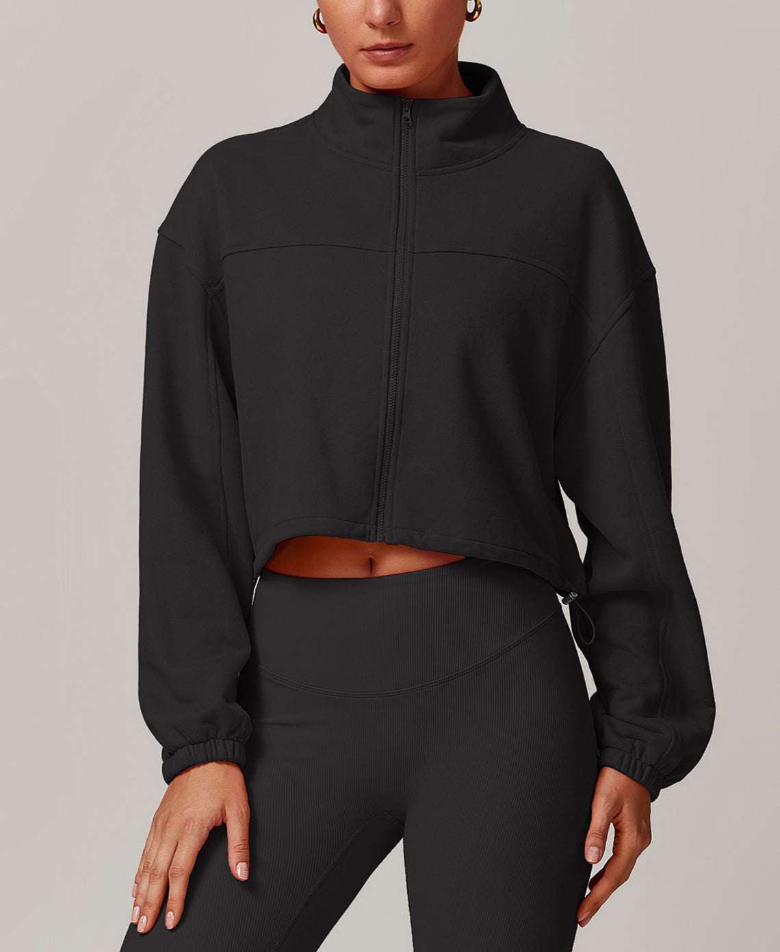 Casual Crop Drawstring Jacket | Trendy &amp; Adjustable for Everyday Wear