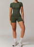 Yoga Wear Set with Short Sleeve T-Shirt and Short