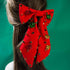Christmas Crystal Snowflake Bowknot Hair Clip -