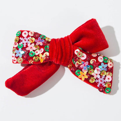 Velvet Sequin Hair Bow Clips Hair Accessories