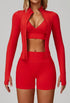 3 Pieces Activewear Set with Bra, Jacket and Short