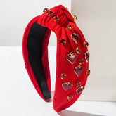 Wide Top Knot Headband With Love Heart