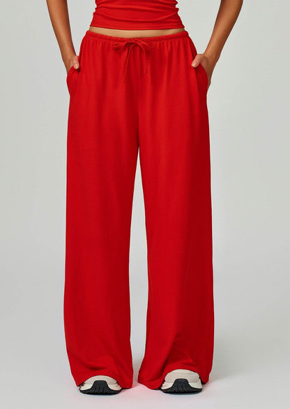 Athletic Wide Leg Lounge Pants with Drawstring and Pockets