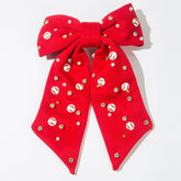 Game Day Hair Bow Clips Rhinestone Baseball Hair Accessories