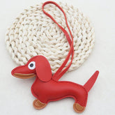 Cute Leather Dachshund Keychain