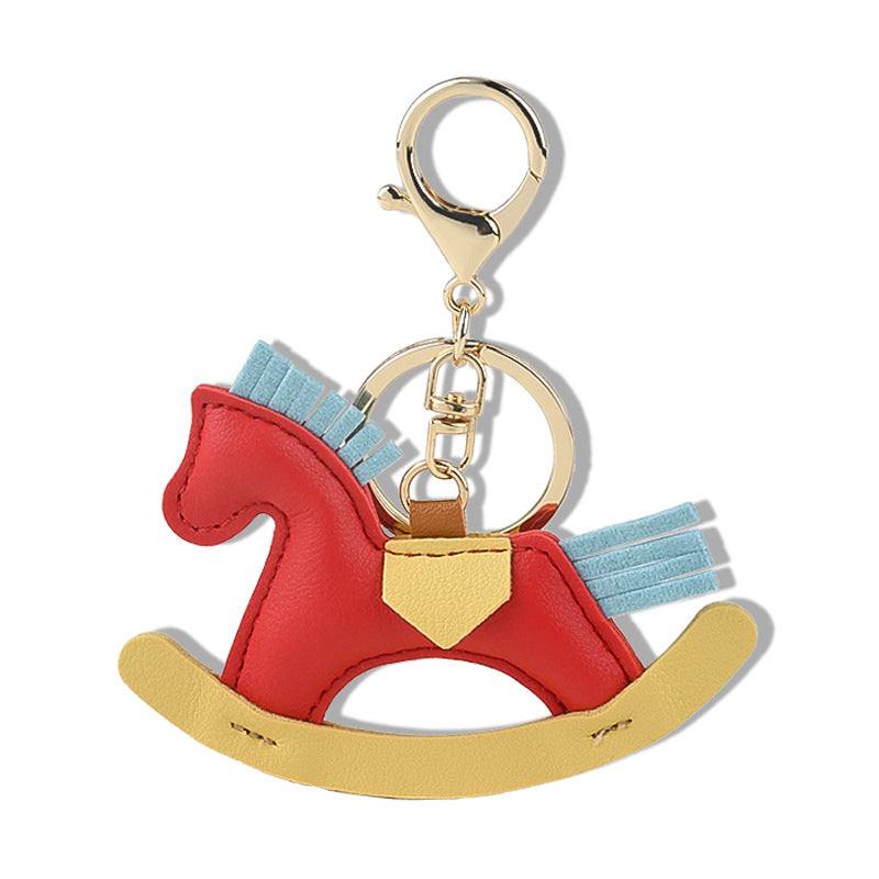 PU Leather Rocking Horse Bag Keychain Accessory | Stylish Accessory