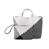 Handmade Woven Tote Bag Neoprene Handbag
