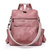 Retro Large Capacity PU Leather Backpack