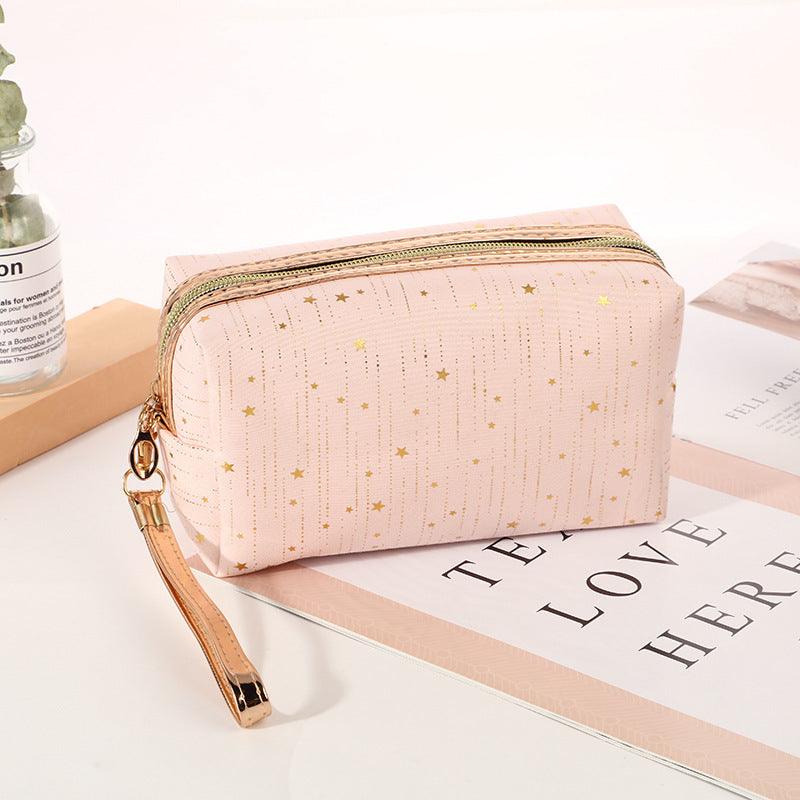 Glitter Star Portable Cosmetic Traveling Bag With Wristlet | Daily Use