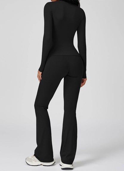 Sports Wear with Long Sleeve T-Shirt and Flared Leg Pants