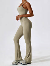 Sport Set with Crossover Strap Tank Top and Flared Pant