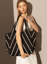 Polyester Large knitted Handbag