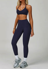 Activewear Set with Cross Back Sports Bra and Legging