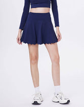 Mini Scalloped Hem Athletic Tennis Skirts with Short