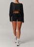 Sports Sets with Long Sleeve T-Shirts and Tight Shorts