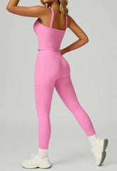 Activewear Set with Wide Strap Tank Top and Legging