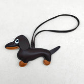 Cute Leather Dachshund Keychain