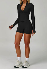 3 Pieces Activewear Set with Bra, Jacket and Short