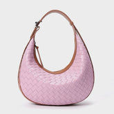 Woven Leather Handbag Half Moon Bag
