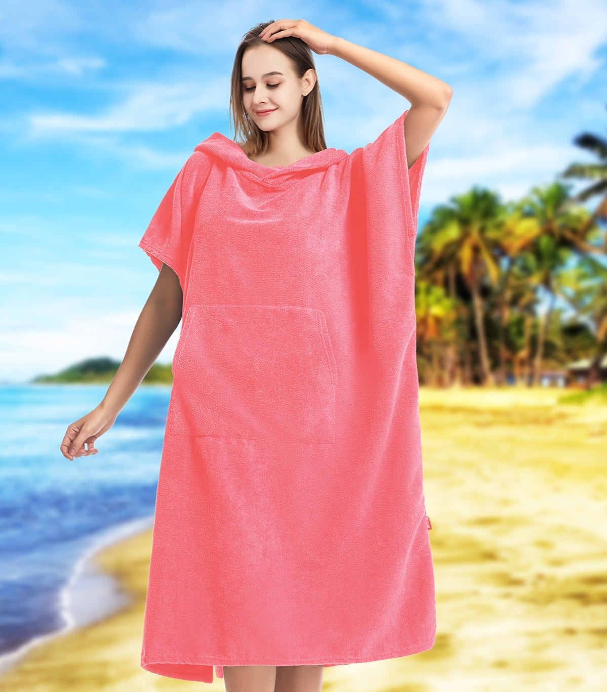 Hooded Towel Robe with Large Pocket