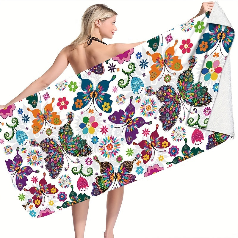 Colorful Butterfly Beach Towel