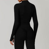 Zip Up Workout Jacket Long Sleeve Athletic Coat with Pockets