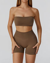 Athletic Wear with Strapless Tube Top and Short