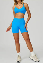 Sport Set with Color Block Sports Bras and Short
